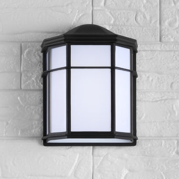 Henry 7.75" Outdoor Frosted Acrylic/Metal Integrated LED Wall Sconce - JONATHAN Y